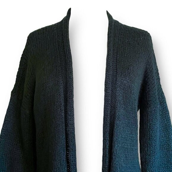 Wooden Ships Womens Cardigan Sz Medium Large Pine Green Mohair Wool Sweater - Picture 3 of 7